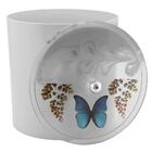 Lixeira Decorada Borboleta Cinza Claro Capacidade 6,2 Litros