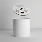 Lixeira Decorada Branca Com Borboleta Azul