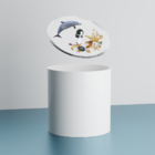 Lixeira Decorada Golfinho E Estrela Do Mar