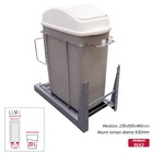 Lixeira Deslizante 8682 Simples 20l 235x500x460mm Bege Jomer