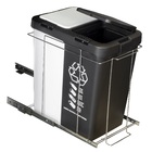 Lixeira Deslizante Dupla 20l Seletivo Organico Com Trilho Pre