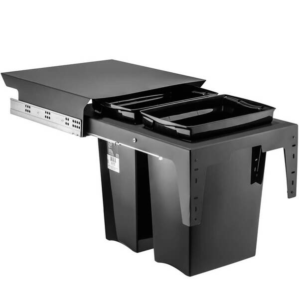 Lixeira Deslizante Dupla 30l Ecológica Para Cozinha Master Gr