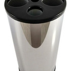 Lixeira Dispensador De Copos  Em Aço Inox Com Tampa Plástica