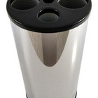 Lixeira Dispensador De Copos  Em Aço Inox Com Tampa Plástica