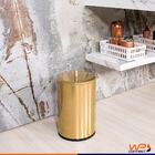 Lixeira Dourada 9 1 Litros Em Aço Inox Tampa De Pegar