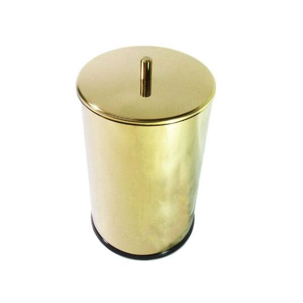 Lixeira Dourada Com Tampa Em Aço Inox 7,8l – By Fineza