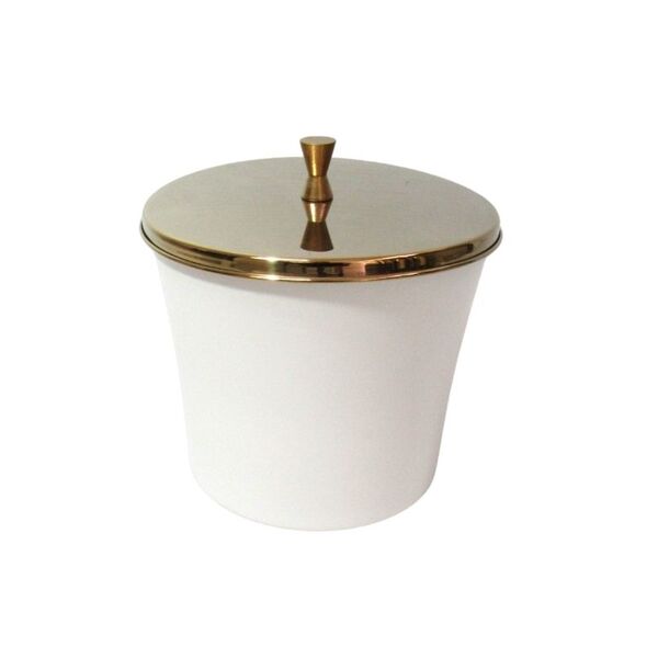 Lixeira Dourada E Branca 5l - By Fineza