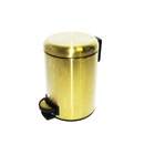 Lixeira Dourada Em Aço Inox Fosca Para Banheiro Com Pedal 3l