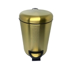 Lixeira Dourada Em Aço Inox Fosca Para Banheiro Com Pedal 3l
