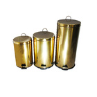 Lixeira Dourada Em Aço Inox Para Banheiro Com Pedal 12l – By