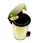 Lixeira Dourada Em Aço Inox Para Banheiro Com Pedal 12l – By