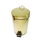 Lixeira Dourada Em Aço Inox Para Banheiro Com Pedal 12l – By