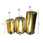Lixeira Dourada Em Aço Inox Para Banheiro Com Pedal 20l – By