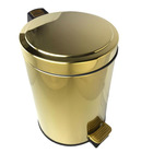 Lixeira Dourada Em Aço Inox Para Cozinha Com Pedal 5l Novo De