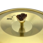 Lixeira Dourada Em Aço Inox Para Embutir Com Cristal Citrino