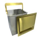 Lixeira Dourada Quadrada Em Aço Inox Para Embutir 7l  By Fine