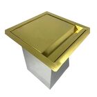Lixeira Dourada Quadrada Em Aço Inox Para Embutir 7l  By Fine