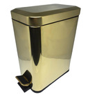Lixeira Dourada Slim Retangular 5l By Fineza