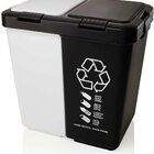 Lixeira Dupla 20 Litros Duo Preta Branca Plástica Seletivo