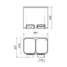 Lixeira Dupla Com Pedal Piso Docol Flat 20l (10+10l) Aço Inox