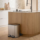 Lixeira Dupla Com Pedal Piso Docol Flat 20l (10+10l) Aço Inox