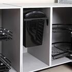 Lixeira Dupla Deslizante 15l Flat Cozinha Aço Pintado Preto