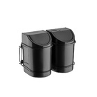 Lixeira Dupla Deslizante Preta 12l De Embutir No Armário