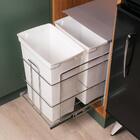 Lixeira Dupla Para Cozinha Aramada Com Baldes 15 Litros Supre