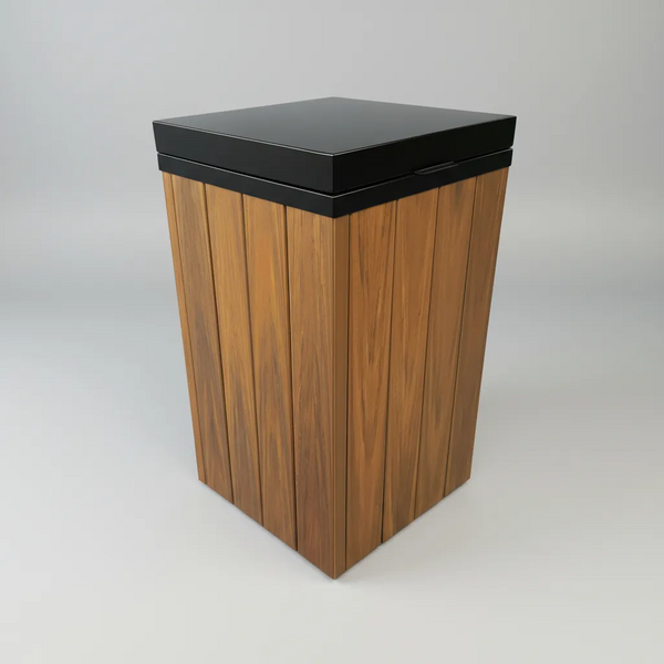 Lixeira Ecológica Baú Em Madeira Plástica - 110l