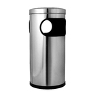 Lixeira Em Aço Inox 52 X 24 Cm Com Aro E Bituqueira