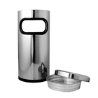 Lixeira Em Aço Inox 52 X 24 Cm Com Aro E Bituqueira