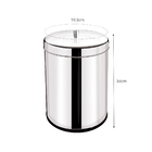 Lixeira Em Aço Inox 9 1 Litros Com Tampa Pino - Wp Connect