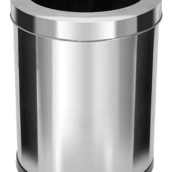 Lixeira Em Aço Inox Com Aro Inox 30 Litros Cinza