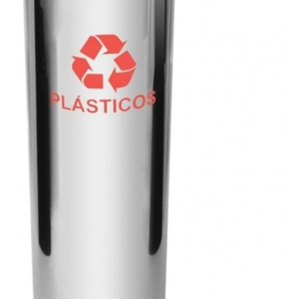 Lixeira Em Aço Inox Com Aro Pintado 30 Litros Marrom