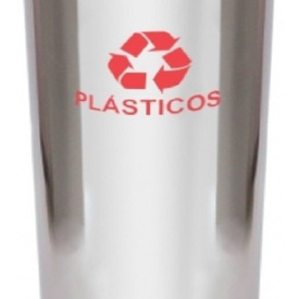 Lixeira Em Aço Inox Com Aro Pintado 30l