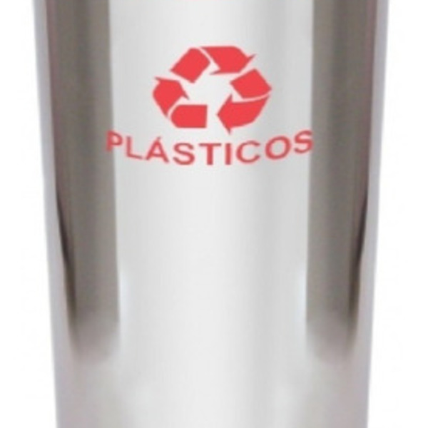 Lixeira Em Aço Inox Com Aro Pintado 50l