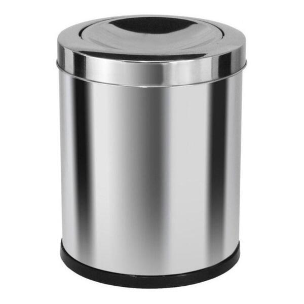 Lixeira Em Aço Inox Com Tampa Meia Esfera