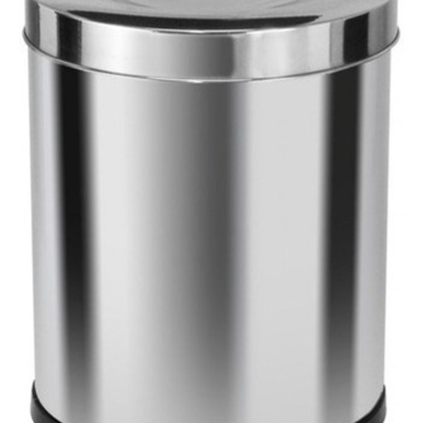 Lixeira Em Aço Inox Com Tampa Meia Esfera 30l
