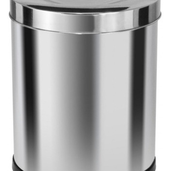 Lixeira Em Aço Inox Com Tampa Meia Esfera 30l Cinza