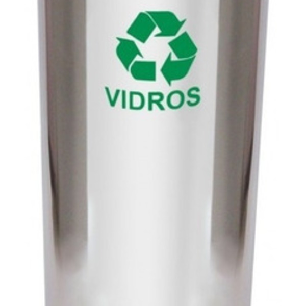 Lixeira Em Aço Inox Com Tampa Meia Esfera 50 Litros