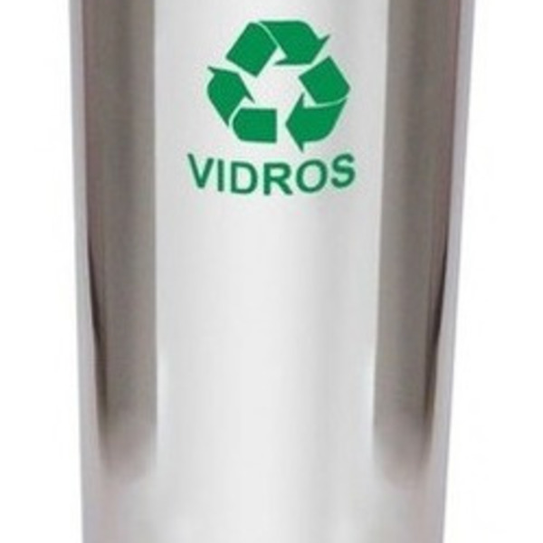 Lixeira Em Aço Inox Com Tampa Meia Esfera 50 Litros