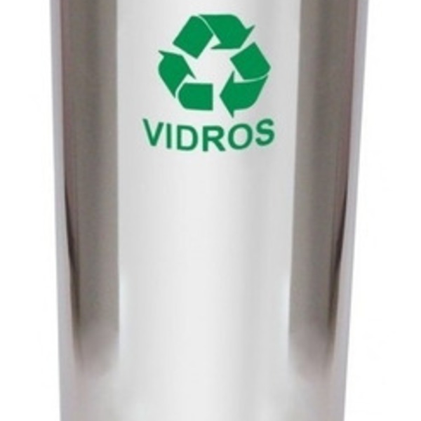 Lixeira Em Aço Inox Com Tampa Meia Esfera 50 Litros Verde