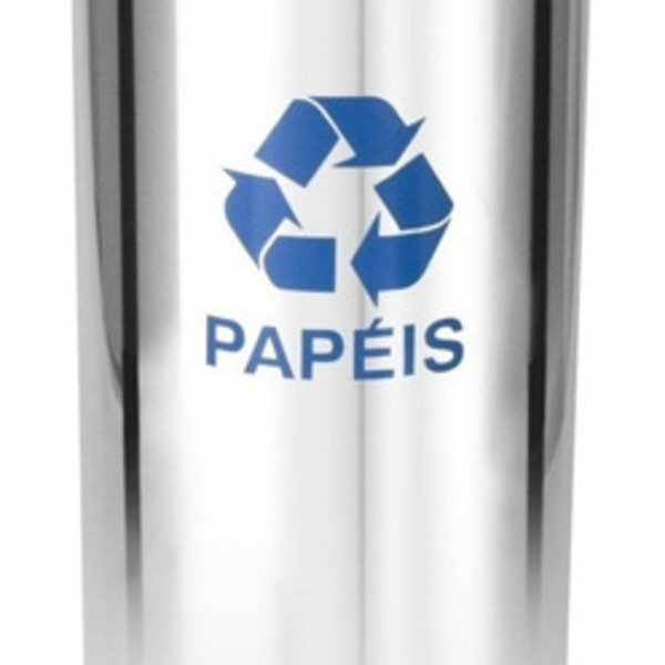 Lixeira Em Aço Inox Com Tampa Meia Esfera Pintada 22 Litros