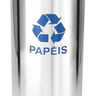 Lixeira Em Aço Inox Com Tampa Meia Esfera Pintada 22 Litros