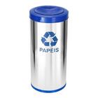 Lixeira Em Aço Inox Com Tampa Meia Esfera Pintada 22l