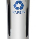 Lixeira Em Aço Inox Com Tampa Meia Esfera Pintada 22l Cinza