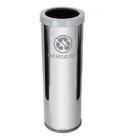 Lixeira Em Aço Inox Com Tampa Meia Esfera Plástica 30l