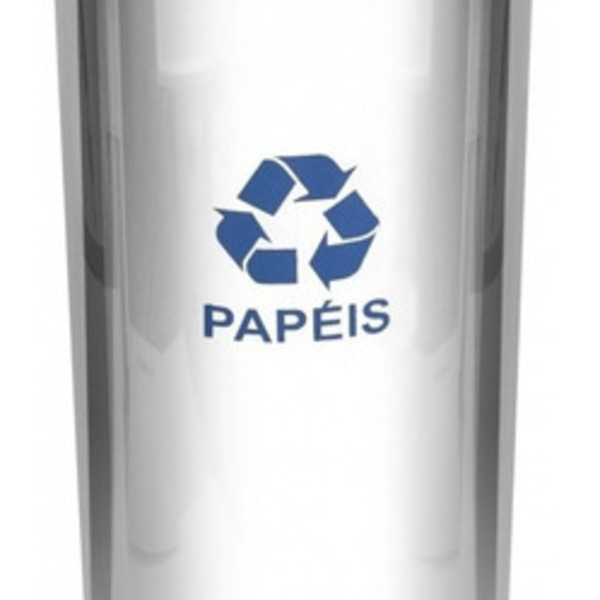 Lixeira Em Aço Inox Com Tampa Meia Esfera Plástica 50 Litros