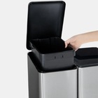 Lixeira Em Inox Dupla Coleta Seletiva Com Pedal 16 Litros Lux