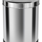 Lixeira Emaço Inox Com Tampa Meia Esfera 22 Litros Cinza